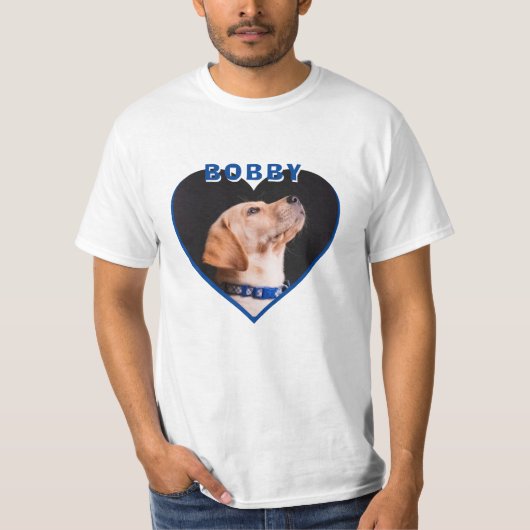 Dog Foto Heart Name Dog Pet Owner T-shirt (Voorkant)