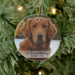 Dog Foto in Loving Memory Name Year Kerstmis Keramisch Ornament