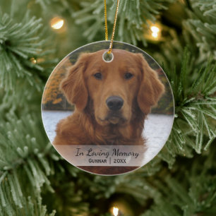 Dog Foto in Loving Memory Name Year Kerstmis Keramisch Ornament
