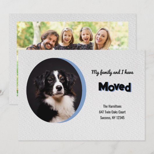 Dog Foto Moving Announcement Aankondiging (Voorkant / Achterkant)