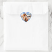 Dog Foto Naam Blue Heart Dog Hart Sticker (Tas)
