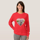 Dog Foto Naam Heart Dog Eigenaar T-Shirt (Voorkant volledig)