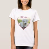Dog Foto Naam Heart Dog Eigenaar T-Shirt (Voorkant)