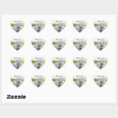 Dog Foto Naam Roze Heart Pet Hart Sticker (Vel)