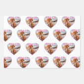 Dog Foto Naam Roze Heart Pet Inpakpapier Vel (Voorkant)