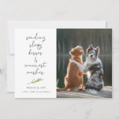 Dog Foto Sloppy Kisses Kerstfeestdag Kaart (Voorkant)