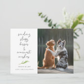 Dog Foto Sloppy Kisses Kerstfeestdag Kaart (Staand voorkant)