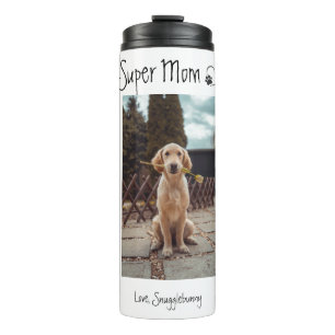 Dog Foto Super Mam - hartafdruk Koffie-Mok Thermosbeker