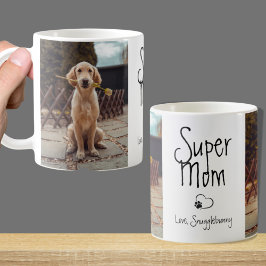 Dog Foto Super Mam Heart Paw Print Koffiemok