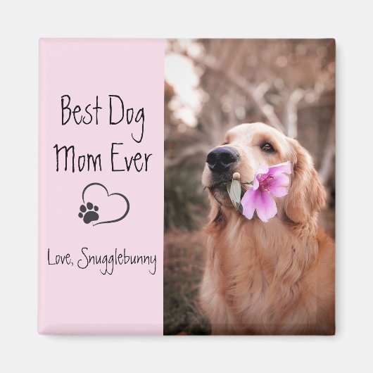 Dog Foto Super Mam Heart Paw Print Magneet (Voorkant)