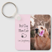 Dog Foto Super Mam Heart Paw Print Sleutelhanger (Voorkant)