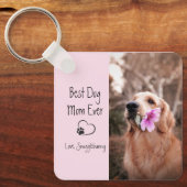 Dog Foto Super Mam Heart Paw Print Sleutelhanger (Voorkant)