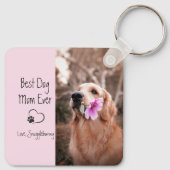 Dog Foto Super Mam Heart Paw Print Sleutelhanger (Achterkant)