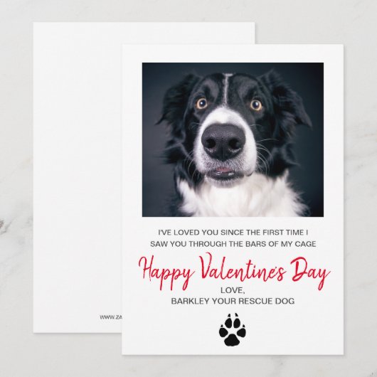 Dog Foto Valentijnsdag van de hond Feestdagenkaart (Voorkant / Achterkant)