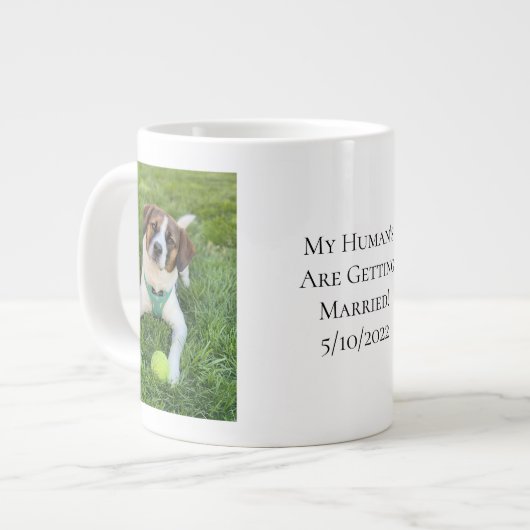 Dog Foto Verloving Mijn mens wordt getrouwd Grote Koffiekop (Links)