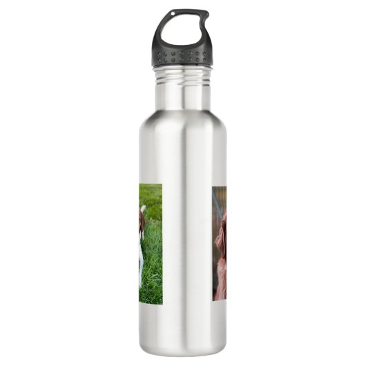 Dog Foto voegt twee foto's toe Waterfles (Voorkant)