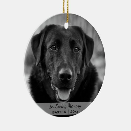 Dog Fotonaam kerstfoto Memorial Keramisch Ornament (Rechts)