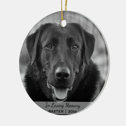 Dog Fotonaam kerstfoto Memorial Keramisch Ornament (Links)