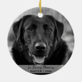 Dog Fotonaam kerstfoto Memorial Keramisch Ornament (Achterkant)