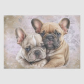 Dog French Bulldog Dogs Cute Couple Tissuepapier (Voorkant)