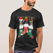 Dog French Bulldog kerstsoks Xmas Pajama Pup T-shirt (Voorkant)