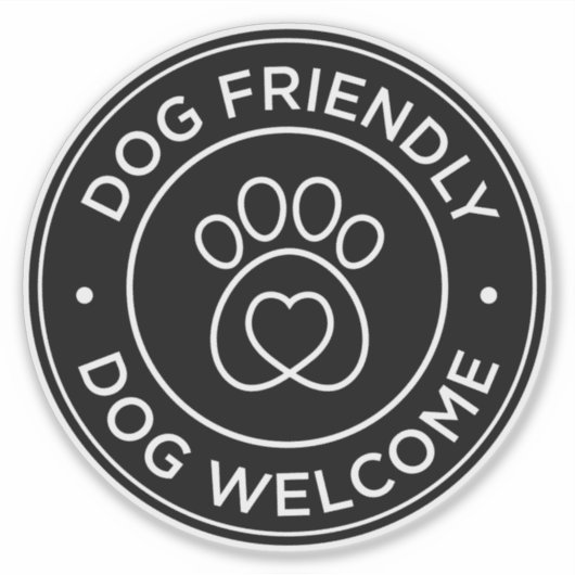 Dog Friendly Dog Welkom Sticker (Voorkant)