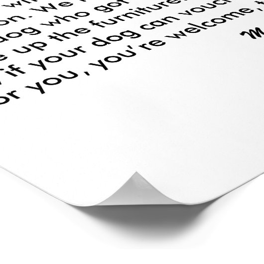 Dog Friendly Hotel Sign Poster (Hoek)