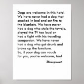 Dog Friendly Hotel Sign Poster (Voorkant)
