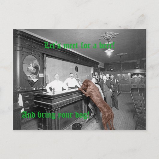 Dog Friendly Saloon Tavern Bar 1900 Foto Briefkaart (Voorkant)