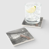 Dog Friendly Saloon Tavern Bar 1900 Foto Stenen Onderzetter (Zijkant)