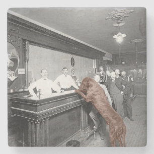 Dog Friendly Saloon Tavern Bar 1900 Foto Stenen Onderzetter