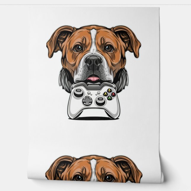 Dog Gamer - Videospel Behang (Afrollen)