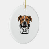 Dog Gamer - Videospel Keramisch Ornament (Rechts)