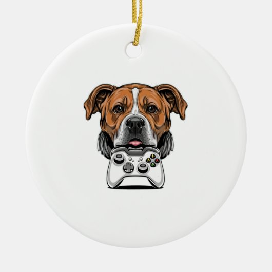 Dog Gamer - Videospel Keramisch Ornament (Voorkant)