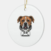 Dog Gamer - Videospel Keramisch Ornament (Links)