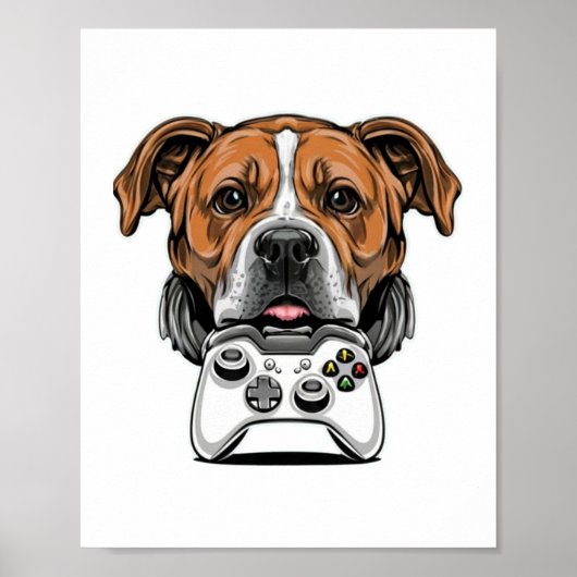 Dog Gamer - Videospel Poster (Voorkant)