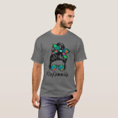 Dog Gammie Life Messy Bun Hair Moederliefde T-shirt (Voorkant volledig)