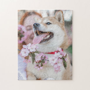 Dog Garden Flowers Jigzaag Puzzle Legpuzzel