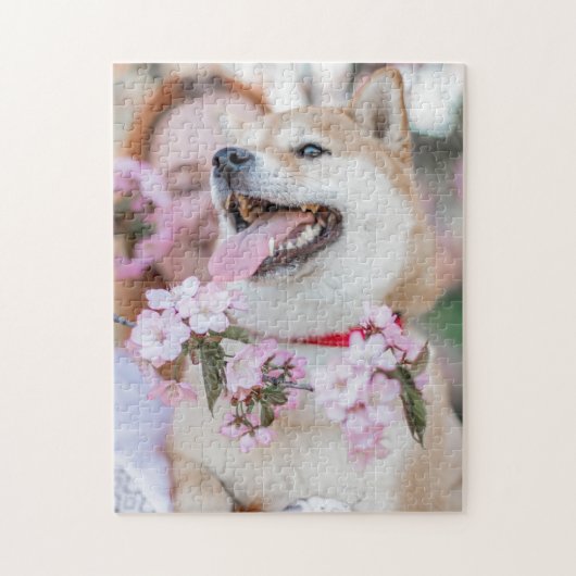 Dog Garden Flowers Jigzaag Puzzle Legpuzzel (Verticaal)
