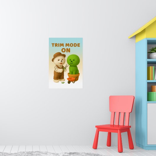 Dog Gardener Bichon Topiary Trim Surreal Poster (Kinderkamer 1)
