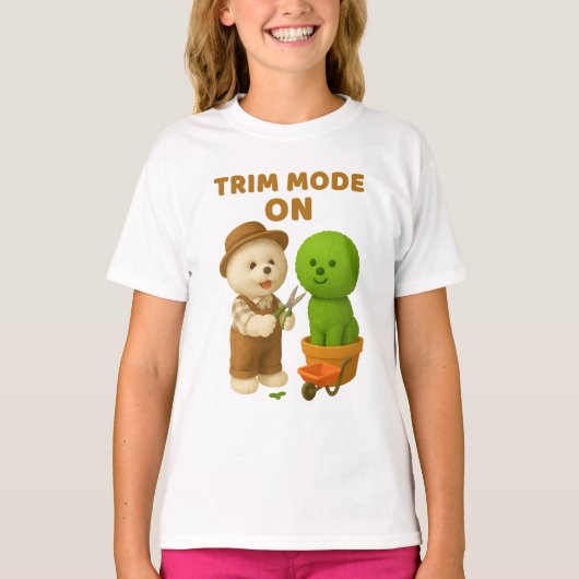 Dog Gardener Bichon Topiary Trim Surreal T-shirt (Voorkant)