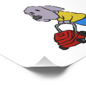 Dog gardener met grasmaaier | Achterkleur kiezen Foto Afdruk (Hoek)