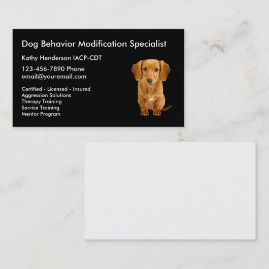 Dog-gedragstraining Visitekaartje (Voorkant / Achterkant)
