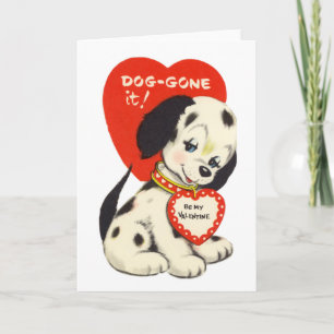 Dog geeft het. feestdagen kaart