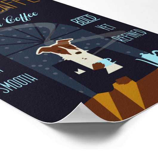 Dog geniet van de Italiaanse Poster van koffie (Hoek)