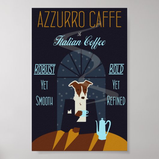 Dog geniet van de Italiaanse Poster van koffie (Voorkant)