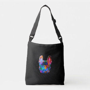 Dog Geometric Color Splash Pop Art French Bulldog Crossbody Tas