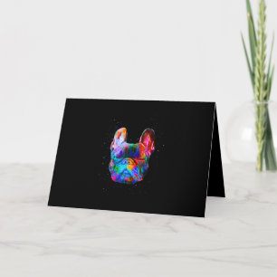 Dog Geometric Color Splash Pop Art French Bulldog Kaart