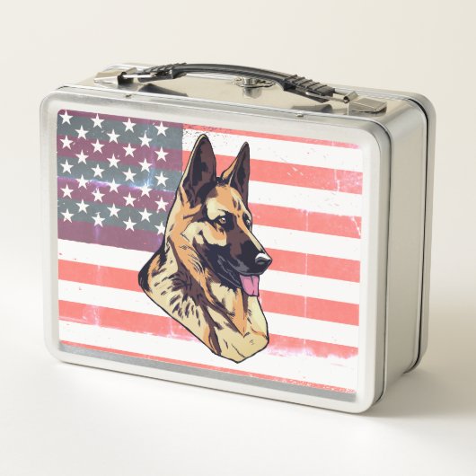 Dog German Shepherd met USA Flag Design (Achterkant)