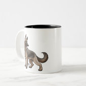 Dog German Shepherd Saddle Brown and Black Tweekleurige Koffiemok (Voorkant links)